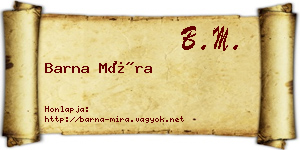 Barna Míra névjegykártya