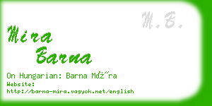 mira barna business card
